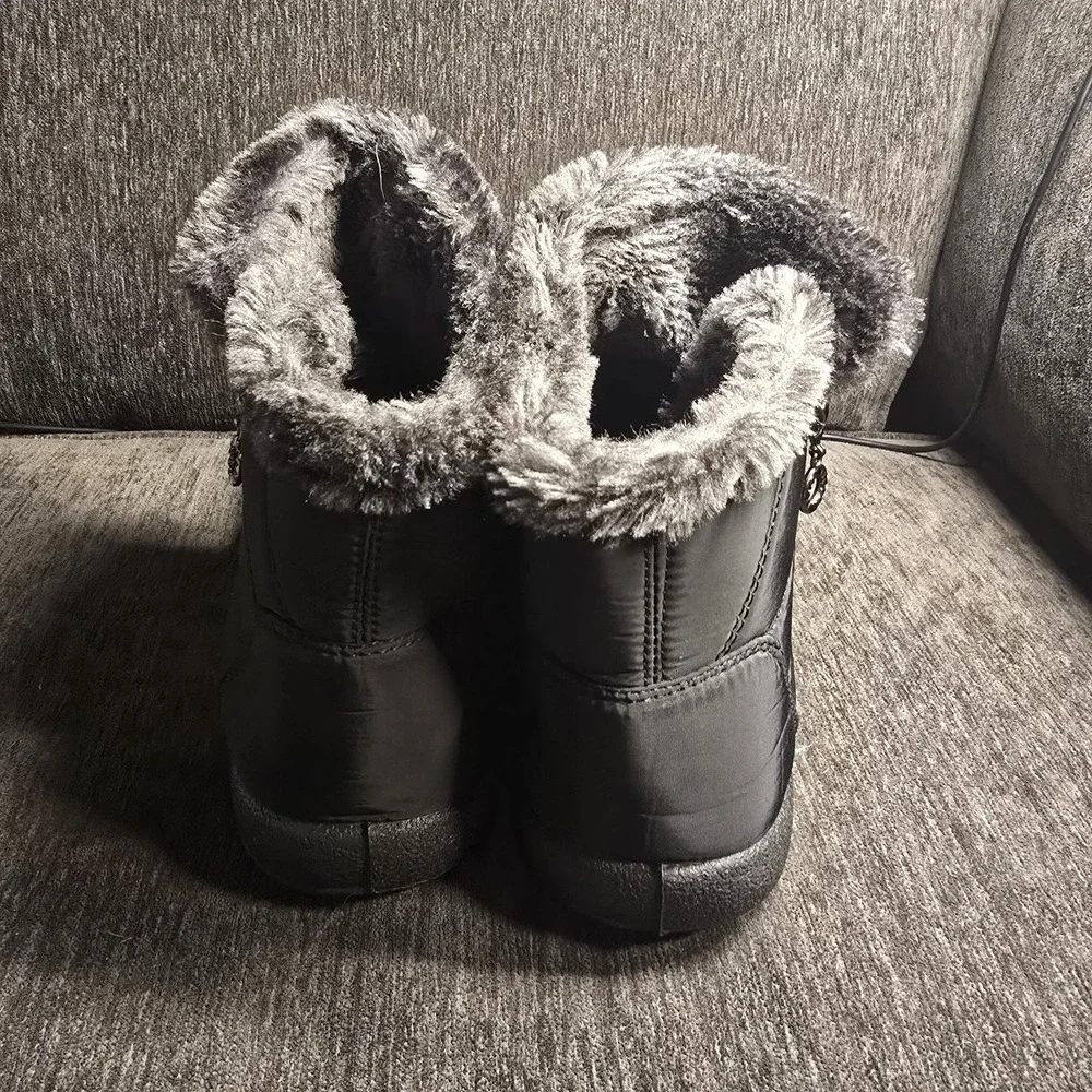 Women's Waterproof‎ Winter Snow Boots Ladies Warm Slip On Ankle Booties Size 10